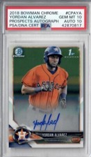 PSA 10 - 2018 Bowman Chrome Prospect Yordan Alvarez #BCPA-YA Autograph Auto 10
