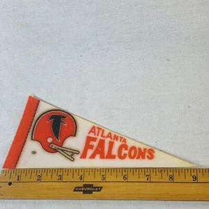 Vintage 1980s NFL Atlanta Falcons 2 Bar Helmet Mini Pennant 4"x9" Banner Felt - Picture 1 of 6