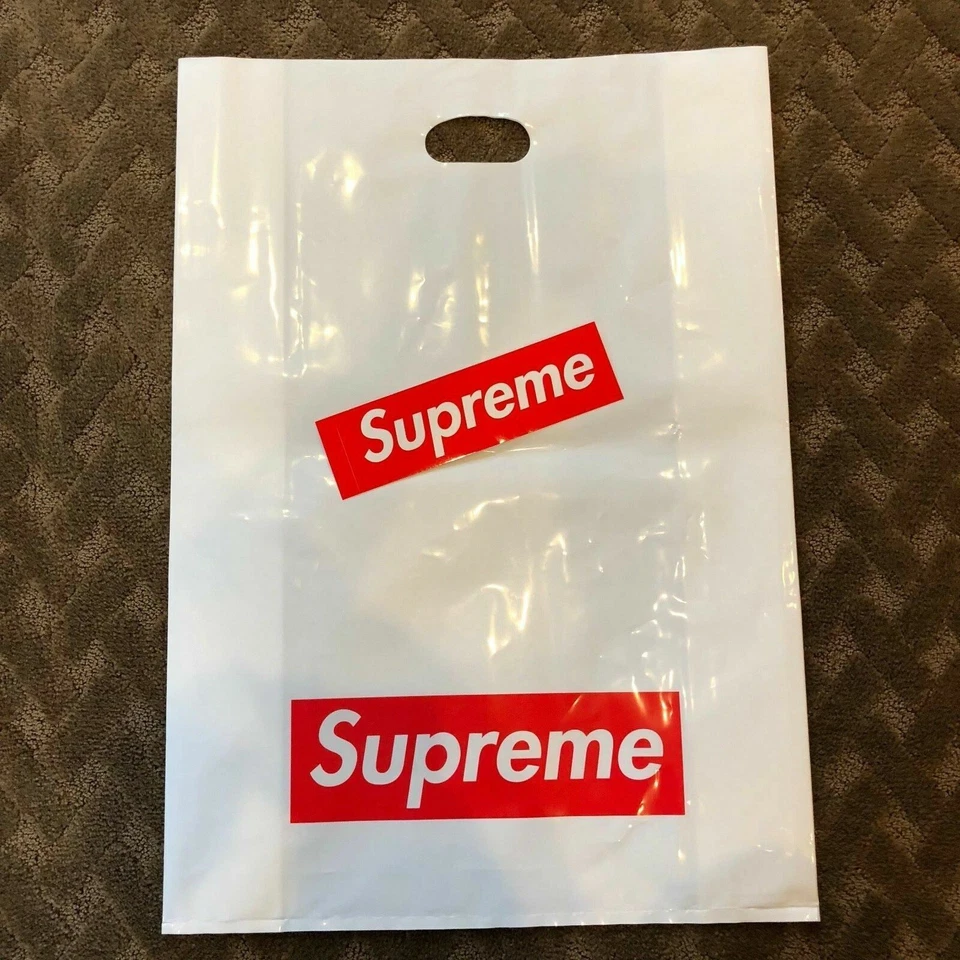 Bolsa de plástico Supreme NY con logotipo de caja roja GRANDE bolsa de compras y pegatina Foto 1 de 1
