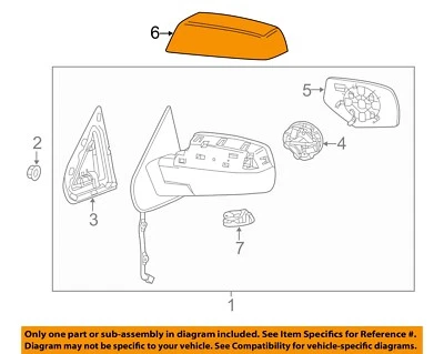 GM OEM Door Side Rear View-Mirror Cover Cap Trim Left 22919757 - Image 1 of 2