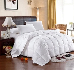300 Thread Count Stripe Luxurious Down Comforter Cotton Four Seasons - Picture 1 of 5