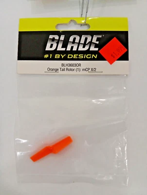 BLADE #1 BY DESIGN,  NIP ~ BLH36030R ~ ORANGE TAIL ROTOR (1): mCP X/2 - Image 1 of 2