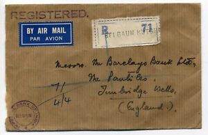 1948 India registered cover from Belgaum Kutchery to England