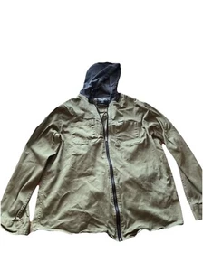 Tony Hawk Mens XL Full Zip Army Green Black Hoodie Jacket Skater Pockets - Picture 1 of 7