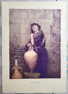 KUNSTDRUCK Frau mit großem Krug bringt Wasser von einer öffentlichen Wasserstelle 438 - Bild 1 von 2