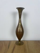 Vintage Inlaid Metal Table Flower Vase Home Decorative Gold Color Copper India