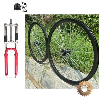 DONSP1986 26" Bike Red Fork w/Headset, 1-1/8" Threadless & Wheelset w/Freewheel - Image 1 of 4