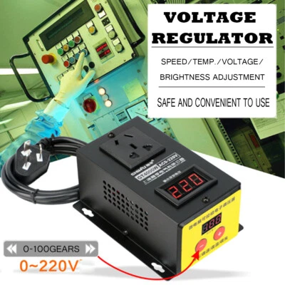 AC 220V 4000W Variable Voltage Regulator Speed Motor Fan Control Controller - Image 1 of 4