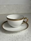 Antique Limoges Porcelain Tea Cup And Saucer Gold Encrusted Bone China Only 1