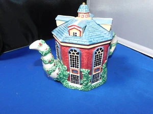 VINTAGE TEA HOUSE CORNER TEAPOT BY ELLEN KAMYSZ - Picture 1 of 6
