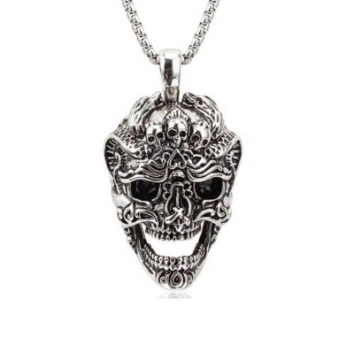 Calavera Cruz Reaper Esqueleto Collar Acero Inoxidable Halloween Colgante Regalo - Imagen 1 de 4