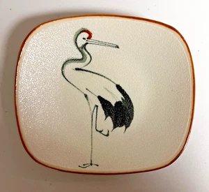 Porcelain Bird Heron Crane Footed Soap Dish Made in Japan 5" - Picture 1 of 7