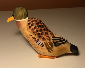 Decorative Wooden Mallard Duck, Hand-carved & Hand-painted - Picture 1 of 8