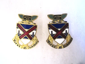 WWII 13th Infantry Regiment - PAIR of DUI'S - Pin back - Picture 1 of 5