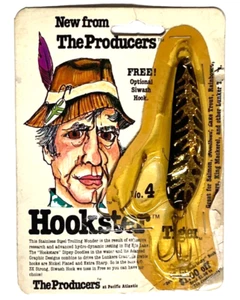 Cuchara de pesca The Producers Hookster Tiger #4 vintage de 3,5" negra plateada #536 - Imagen 1 de 20