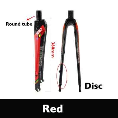 700C Full Carbon Fiber Road Bicycle Rigid Fork Disc Rim Brake Round Tapered Tube - Image 1 of 4
