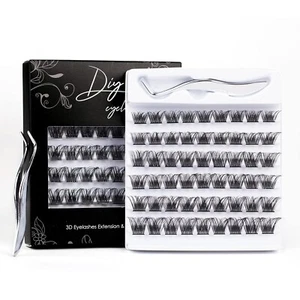 Individual Lashes Clusters Eyelash Extensions False DIY Wispy Fluffy Eyelashes - Picture 1 of 8