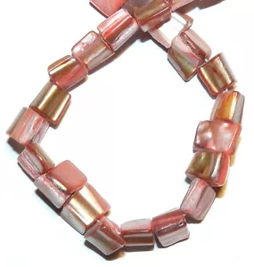 "Pepita madre perla roja pequeña 5 mm - 9 mm pepita de tres puntas cuentas 16" - Imagen 1 de 1