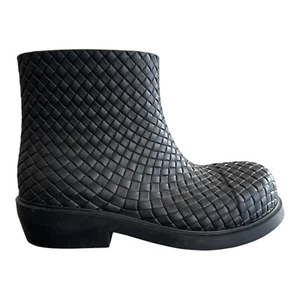 Stivaletti pompiere Bottega Veneta taglia 44 prezzo consigliato £ 620 neri Evogum intrecciati - Foto 1 di 23