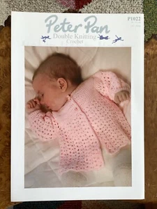 Baby Crochet Patterns DK Matinee Coat 18-20” Peter Pan 1022 - Picture 1 of 2