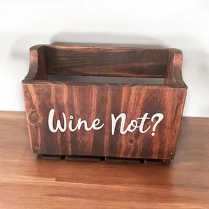 Rustic Wine Rack Wall Mounted Wooden Wine Shelf with 3 Bottle Liquor Dispenser - Picture 1 of 5