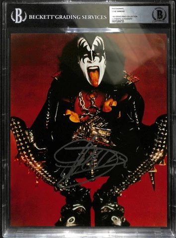 Gene Simmons KISS Frontman Signed 8x10 Photograph BAS (Grad Collection) Cover