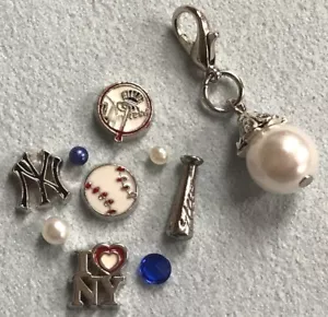 ❤️Floating Charm Lot to Fit Memory OWL Medaillon 🦉 NEW YORK YANKEES BASEBALL ⚾️1❤️ - Bild 1 von 2