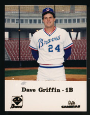 1987 Richmond Braves Team issue Photo card Dave Griffin 4x5 Bob's Camera's *