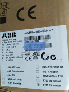 One New ABB Inverter ACS355-01E-02A4-2 DHL or FedEx - Picture 1 of 1
