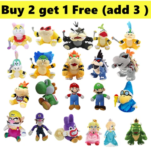 Anime Super Mario Bros Plush Koopa Yoshi Luigi Larry Soft Stuffed Doll Kids Toy Cover