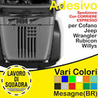 Adesivo Cofano Jeep Wrangler Rubicon Suv Fuoristrada Adesivi Auto Italia Nero Lu