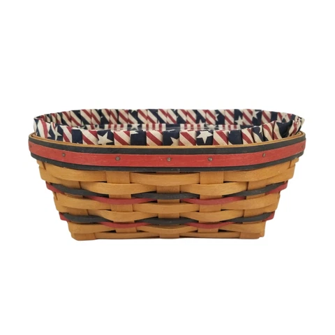 Longaberger 1999 All American Blue Ribbon Bread Basket+Prot+Liner 13th Ed Combo Cover