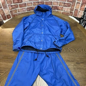 Sierra Designs Rain Suite Jacket And Pants Blue Medium Water Resistant Vtg Japan - Picture 1 of 23