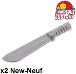 Lego 2x arme weapon couteau machette machete lame argent/flat silver 29109 NEUF - Imagen 1 de 1