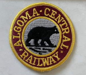 Algoma Central Railway Ontario Bear Logo Souvenir Round Embroidered Patch Badge - Picture 1 of 3