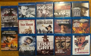John Wayne 14 Movie Blu-ray Bundle Lot Train Robbers True Grit Hondo Cahill Rio - Imagen 1 de 8
