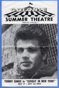 NANCY SINATRA, TOMMY SANDS AUTOGRAHED PLAYBILL 1962 COLONIE SUMMER THEATRE RARE - Picture 1 of 8