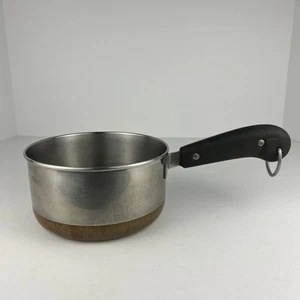Cacerola revestida de cobre Revere Ware de colección 1 cuarto Clinton IL EE. UU. 1801 SS olla sin tapa - Imagen 1 de 11