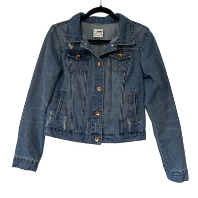 Chaqueta de mezclilla para mujer Ci Sono talla M abrigo de jean lavado medio desgastado Foto 1 de 4