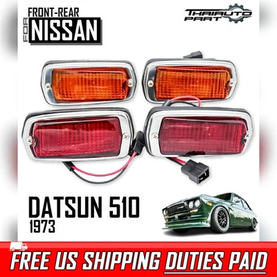 侧标记灯红色琥珀色 4 件 适用于日产 510 120Y Fairlady 240 260 280Z 73-78 — 第 1/4 张图片