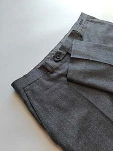 🇺🇲 Jos A Bank Tailored Fit Wool 110s Flat Front Trousers 36x31 Gray - Picture 1 of 8