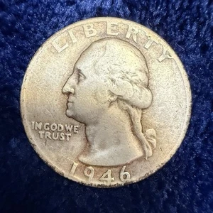 1946 Washington Quarter Silver Coin! G/VG Post-WWII Era Vintage VERY NICE! - Picture 1 of 3