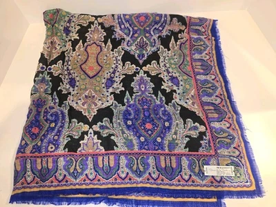 Oscar De La Renta Bufanda Accesorio Lana Callejera Hecho en Japón 35" X 35"  Foto 1 de 2