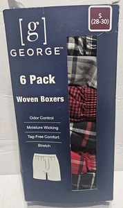 Boxer uomo George traspirante tessuto elasticizzato, confezione da 6, taglia S (28-30) nuovi con scatola - Foto 1 di 5