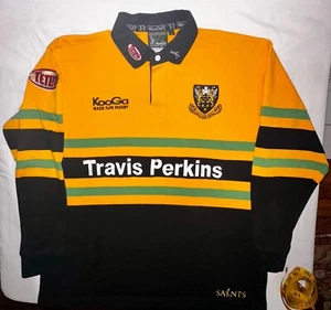 KooGa Travis Perkins Tetley's Rugby Shirt Men's size LARGE Sporty - Picture 1 of 13