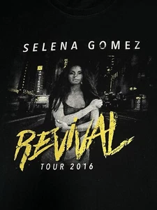 Selena Gomez 2016 Revival Tour T-Shirt (M) Keya Tag USA Black City’s On Back - Picture 1 of 7