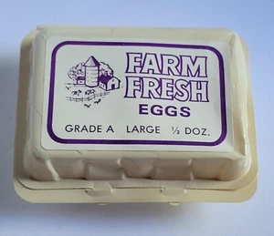 Vintage Kitchen Play Pretend Food ~ Carton & 4 Eggs ~ Hard to Find! - Picture 1 of 12