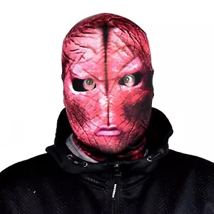 3D Effekt Gesicht Skin - Red Alien - Stoff - Halloween Maske - Bild 1 von 12