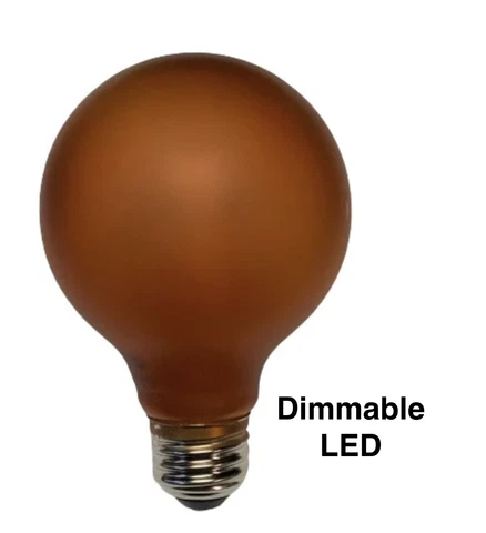 5 pcs 3" DIMMABLE LED AMBER Painted Bulbs for 1930s Spanish Revival Lighting Cover