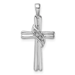 Collar de pulsera de montaje colgante cruz de oro blanco de 14 K - Imagen 1 de 5